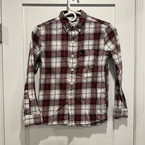 abercrombie kids Red and White Plaid Button-Down Shirt